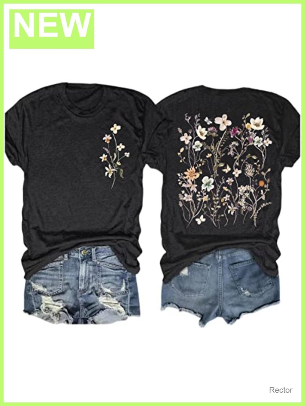 Womens Vintage Floral Boho Graphic T-Shirt Cotton Blend Short Sleeve Crew Neck